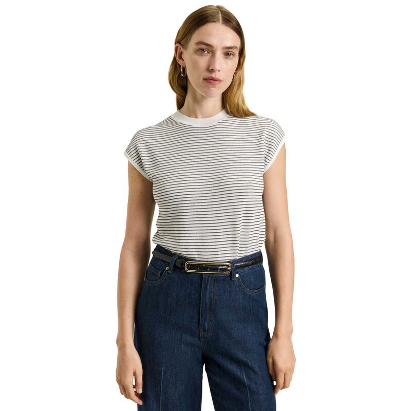 Veronika Maine Textured Stripe Knit Top image number 0